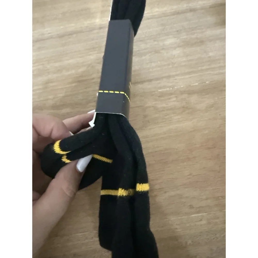 Dr. Martens Lightweight Doc Socks Black Crew Socks Yellow Dr Size S/M New